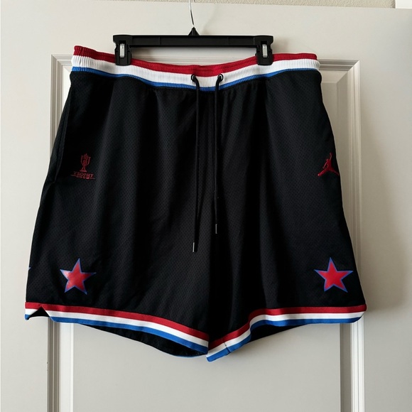RARE Mens Nike Jordan x Trophy Room Shorts Black Red Blue Size XXL - Picture 2 of 5